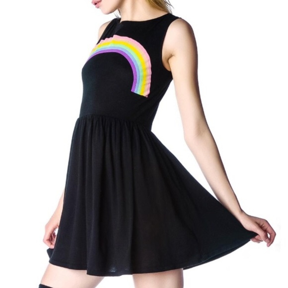 ❌SOLD❌ Wildfox Couture Black Rainbow Dress